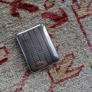 New - Silver German Pill Container